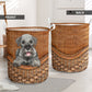 Standard Schnauzer Dog Rattan Texture Laundry Basket For Room Home Organizer