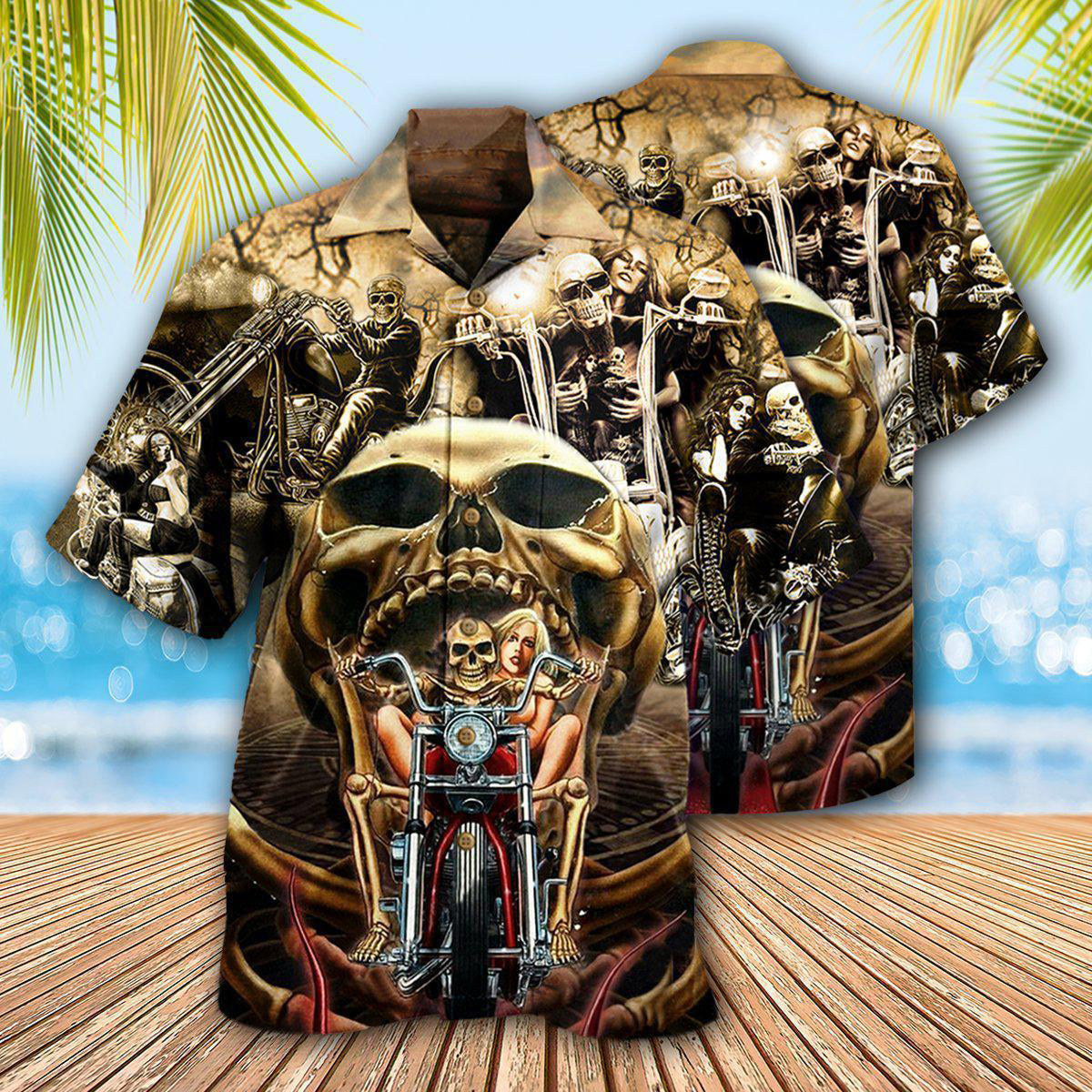 Skull Stay Wild Tame Hawaiian Shirt Artwork Detail For Resort Trips And Outdoor Activities