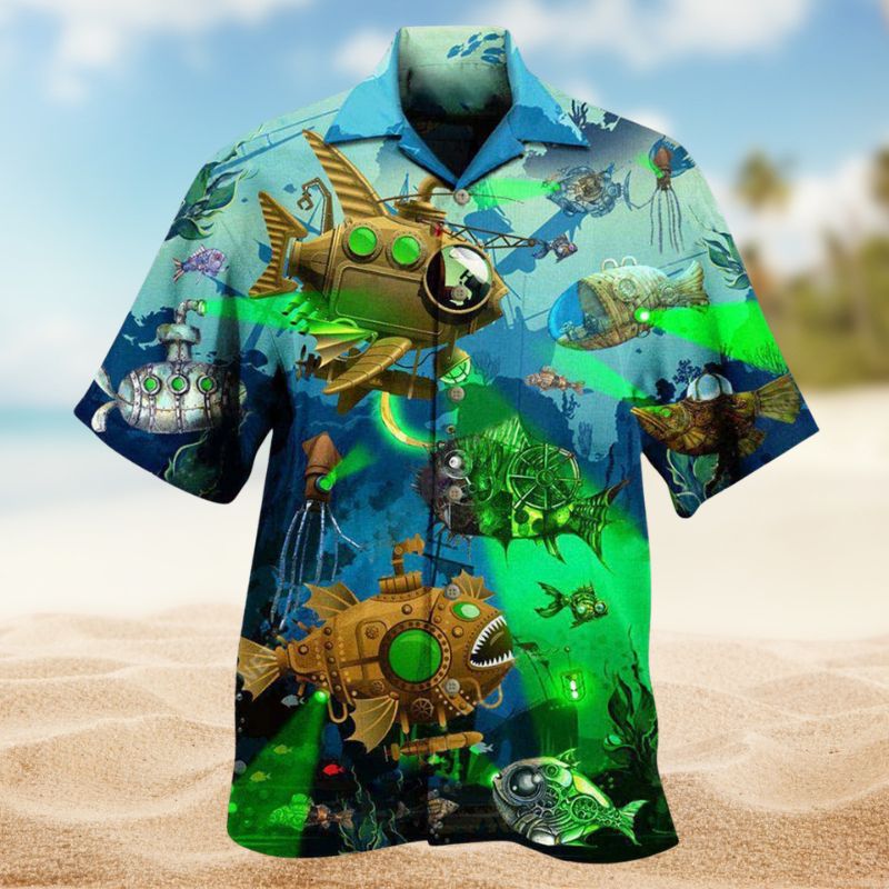 Steampunk Fish Hawaiian Shirt For Coastal Adventures Outdoor Gatherings And Casual Warm Weather Wear