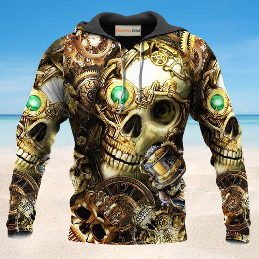 Steampunk Skull Hoodie For Bold Casual Looks Travel Days And Comfortable Style