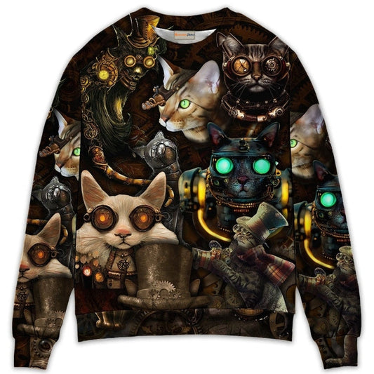 Steampunk Cat Steal Your Heart Sweater For Outdoor Activities Weekend Trips And Relaxed Everyday Outfits