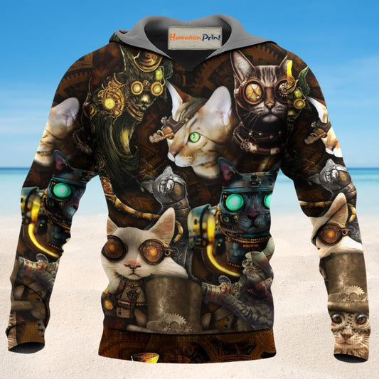 Steampunk Cat Heart Hoodie For Wildlife Adventures Everyday Wear And Relaxed Outfits