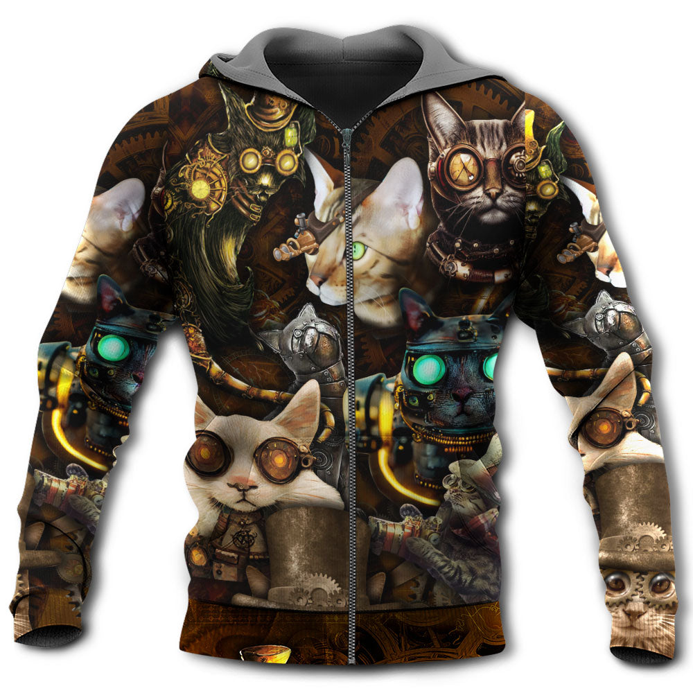Steampunk Cat Heart Hoodie For Wildlife Adventures Everyday Wear And Relaxed Outfits