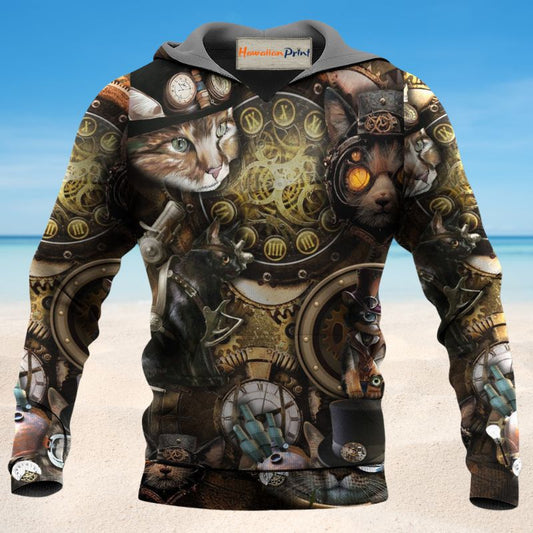 Steampunk Cat Magical Hoodie For Pet Lovers Casual Style Holidays And Thoughtful Gifts