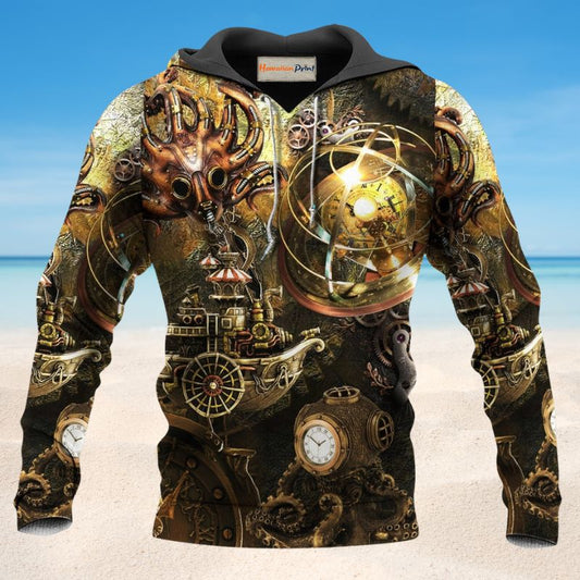 Steampunk Octopus Revolution Hoodie For Sea Inspired Outfits Travel And Thoughtful Gifting