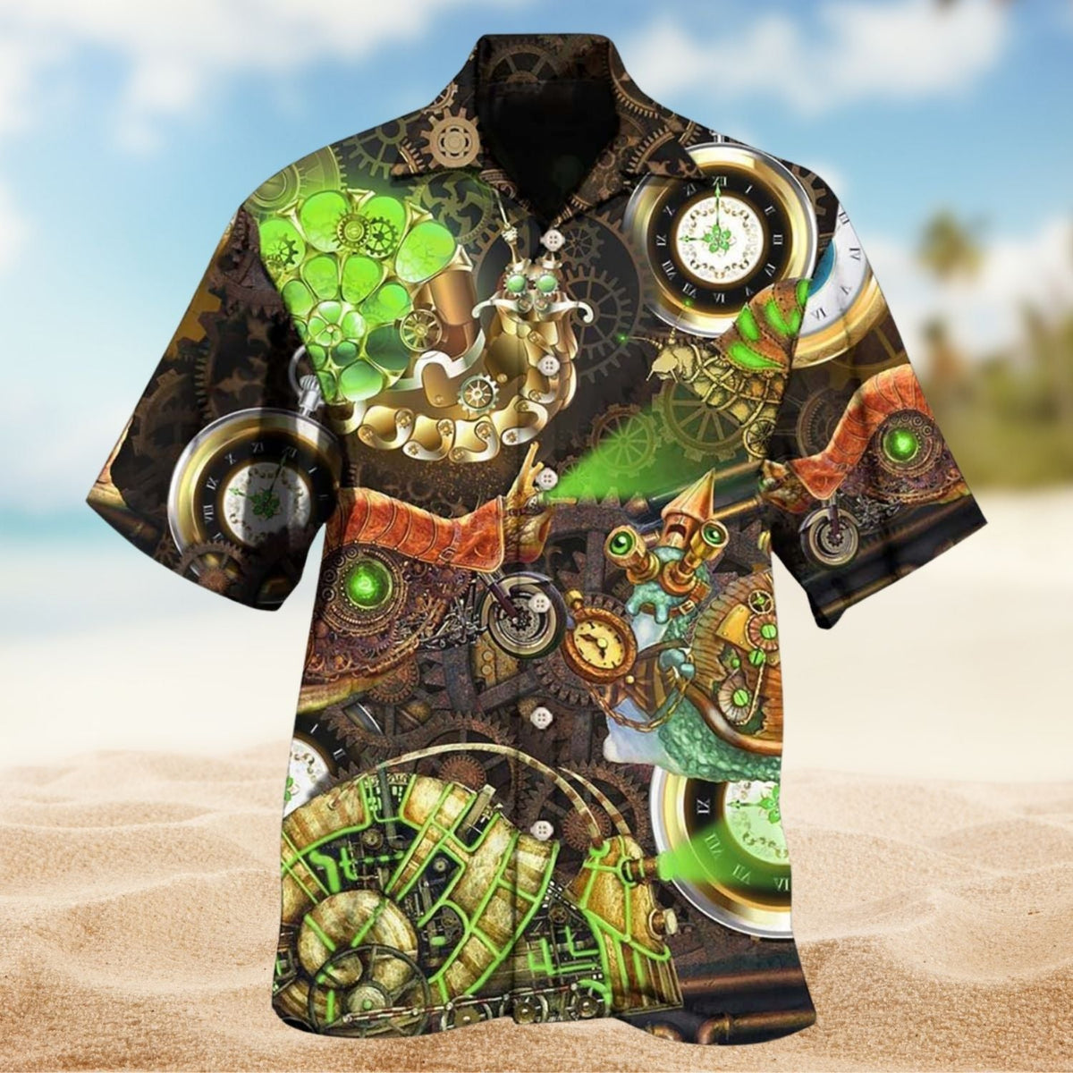 Steampunk Snail Hawaiian Shirt For Fantasy Fans, Resort Trips, And Imaginative Summer Style