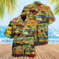 Green School Bus Stop Talking Driver Hawaiian Shirt Artwork View For Coastal Escapes And Resort Style