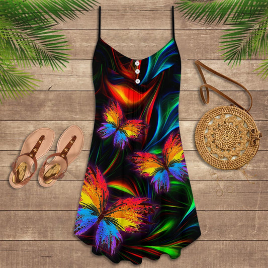 Butterfly Wind Motion Limited – Women's Summer Sleeveless V-Neck Camisole Dress