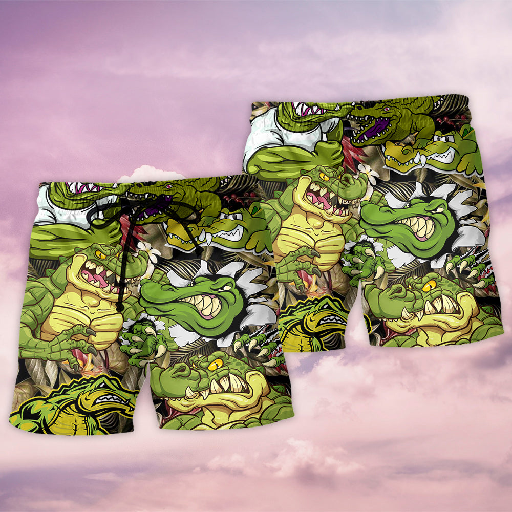 Crocodile Feeling The Vibe Beach Shorts Pattern Detail For Relaxed Warm Weather Outfits