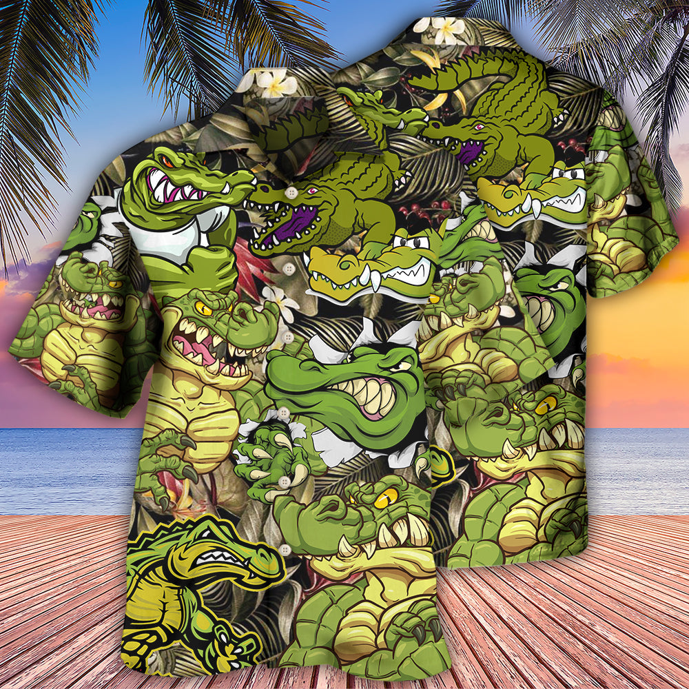 Crocodile Vibe Hawaiian Shirt Artwork View For Weekend Travel And Beach Style