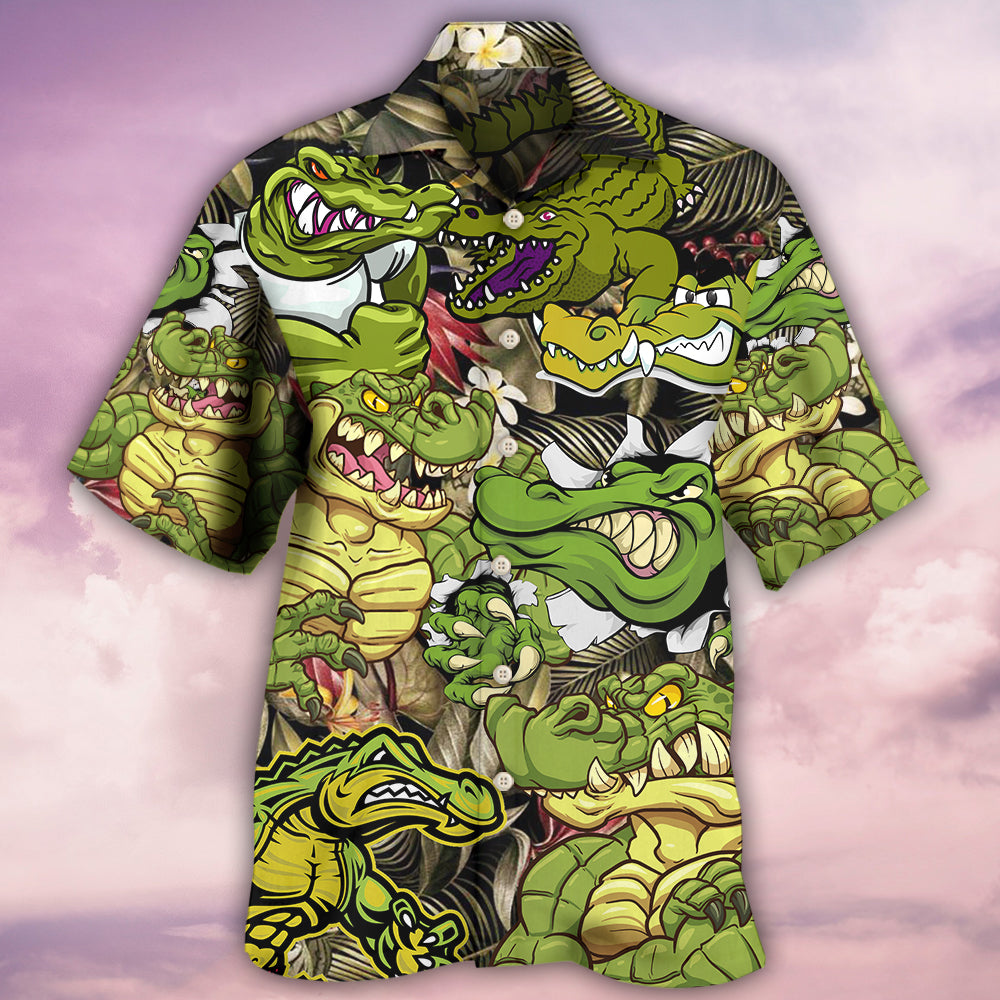 Crocodile Vibe Hawaiian Shirt For Vacation Days And Relaxed Coastal Outings