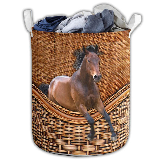 Small Size Strong Horse Laundry Basket For Bathroom Bedroom Storage