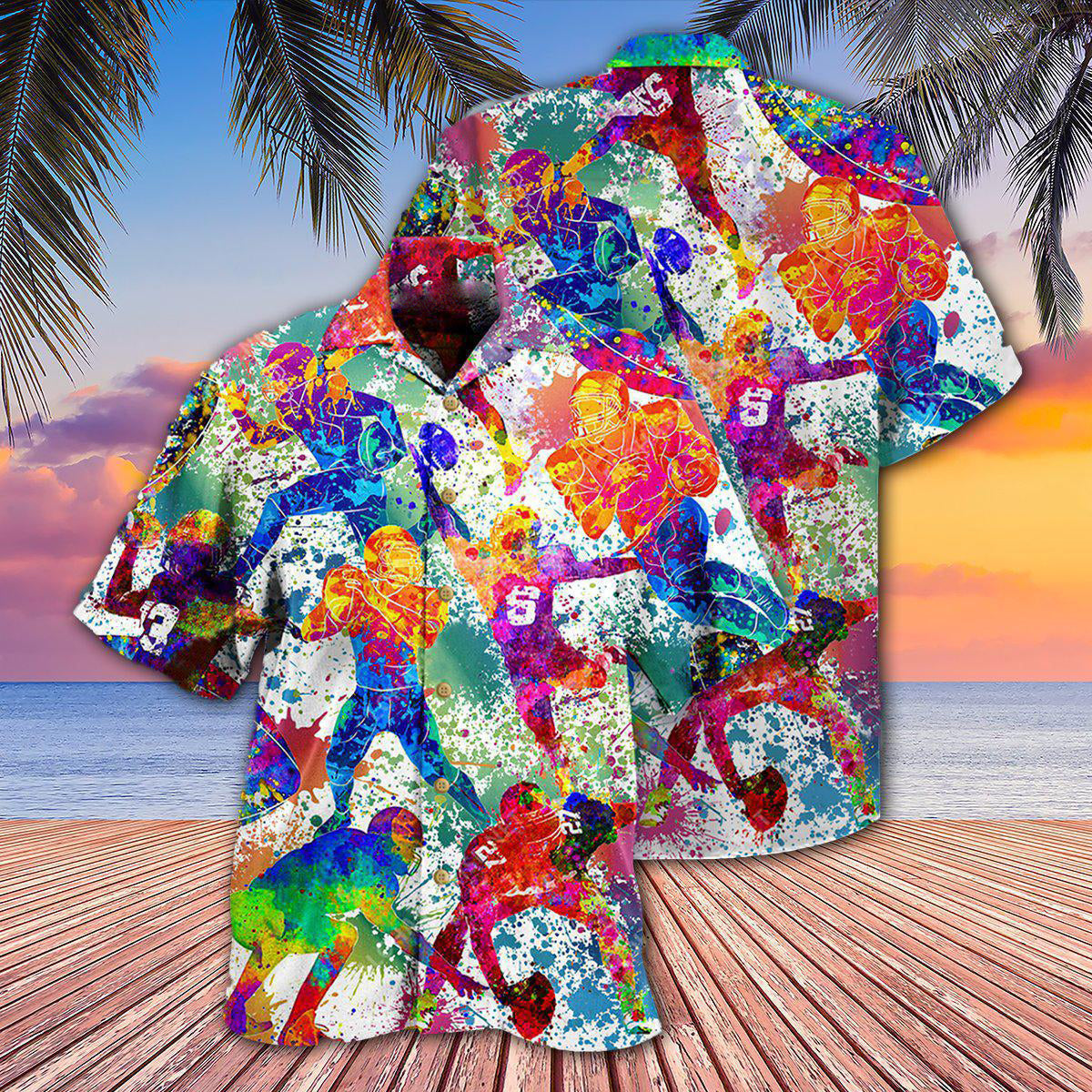 Football American Strong Spirit Brave Heart Hawaiian Shirt For Vacation Days And Relaxed Coastal Outings