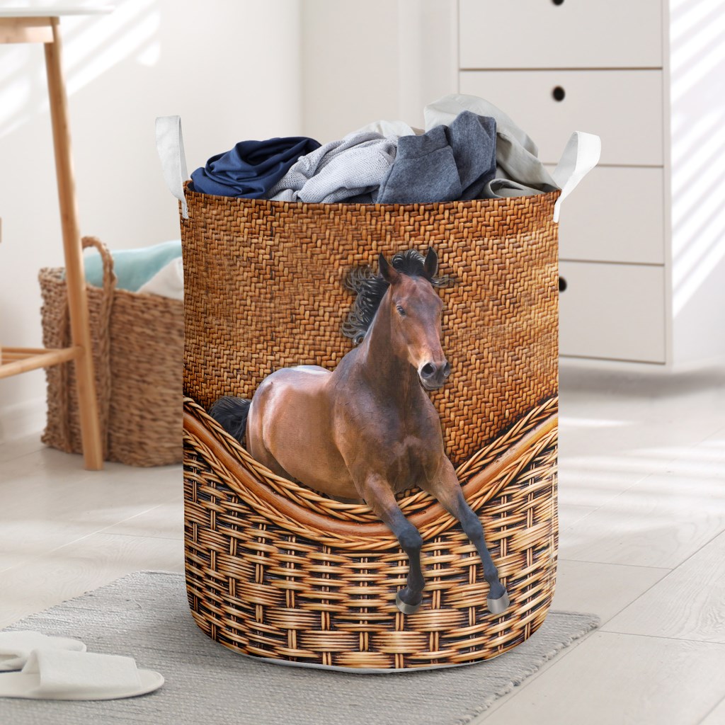 Horse Strong Horse Laundry Basket For Room Home Organizer