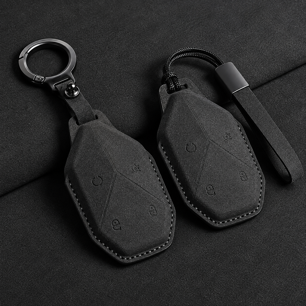 Suede Remote Key Fob Cover Compatible with Fang Cheng Bao (Equations) Leopard 5, Leopard 8, Leopard 3