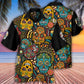 Creative Colorful Sugar Skull Hawaiian Shirt For Island Vacations, Resort Wear, And Relaxed Seasonal Style