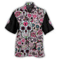 Creative Colorful Sugar Skull Hawaiian Shirt For Coastal Travel, Casual Events, And Comfortable Summer Wear