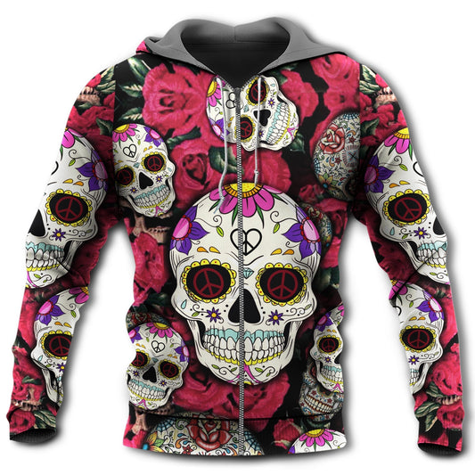 Sugar Skull Rose Hoodie For Gothic Art Lovers Daily Wear And Weekend Adventures