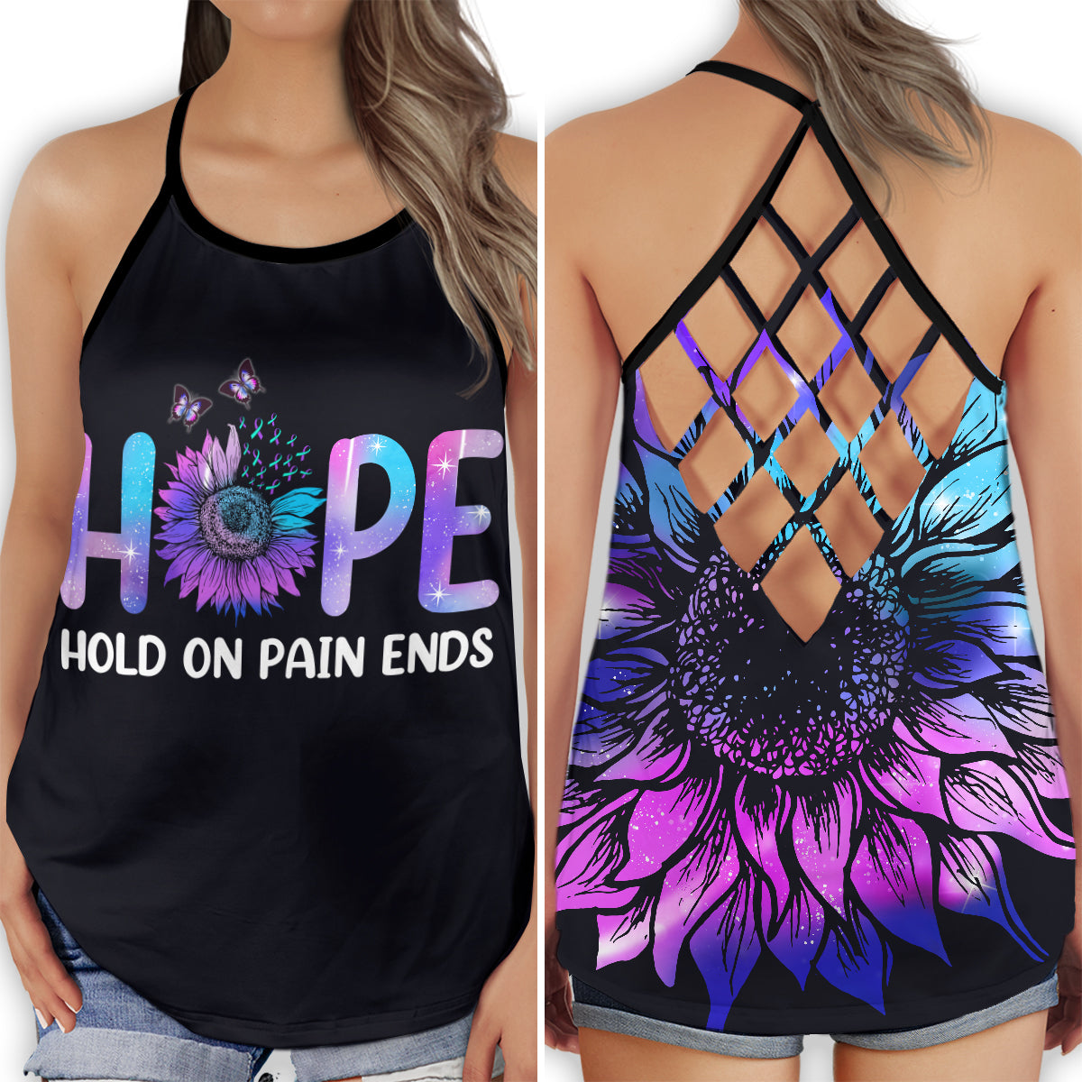 Wellness Support Hollow Tank Top For Community Events And Positive Support