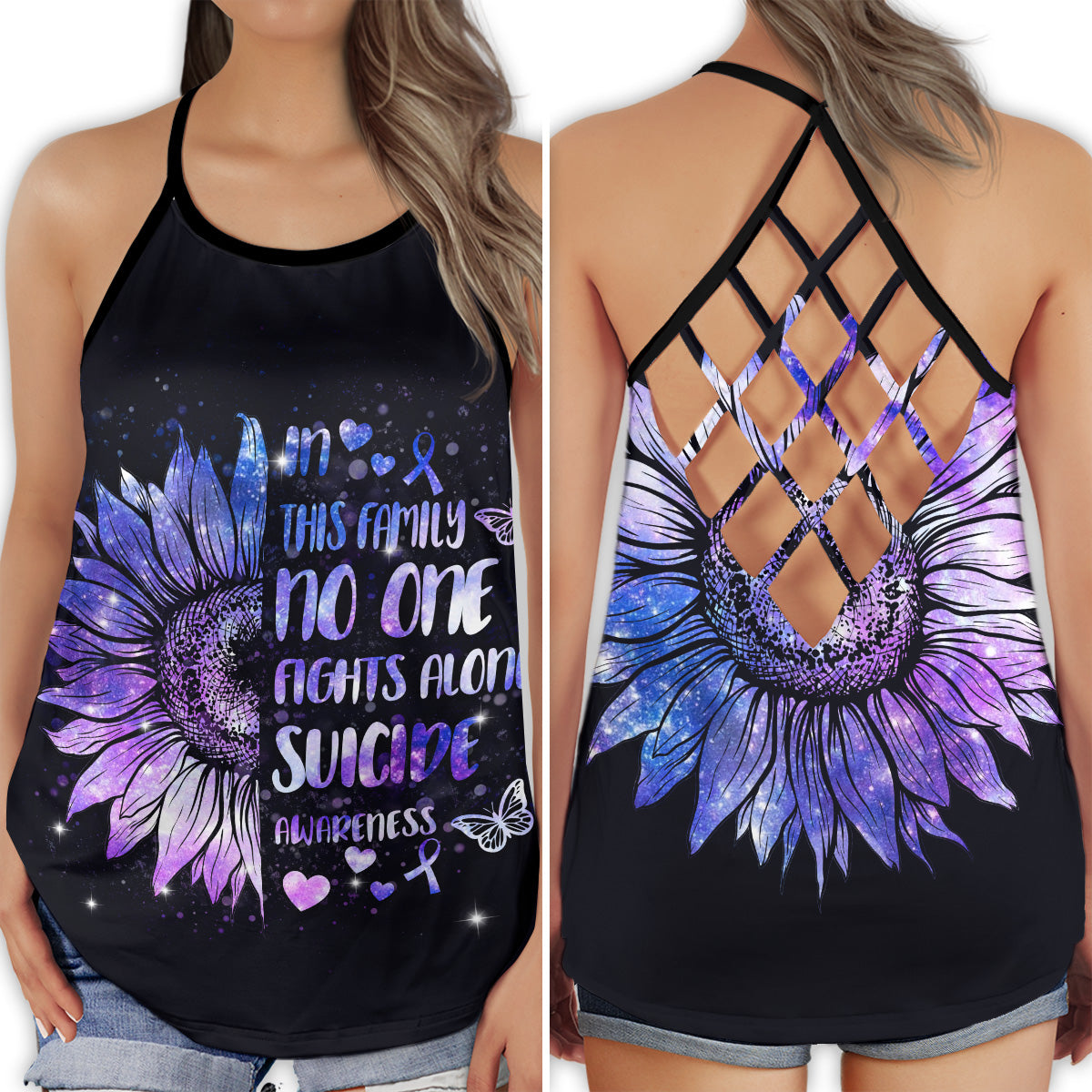 Wellness Support Hollow Tank Top For Community Support And Casual Wear