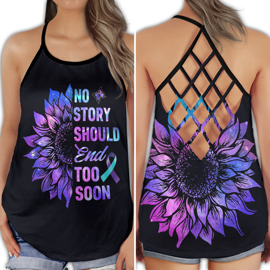 Wellness Support Hollow Tank Top For Support Events And Casual Styling