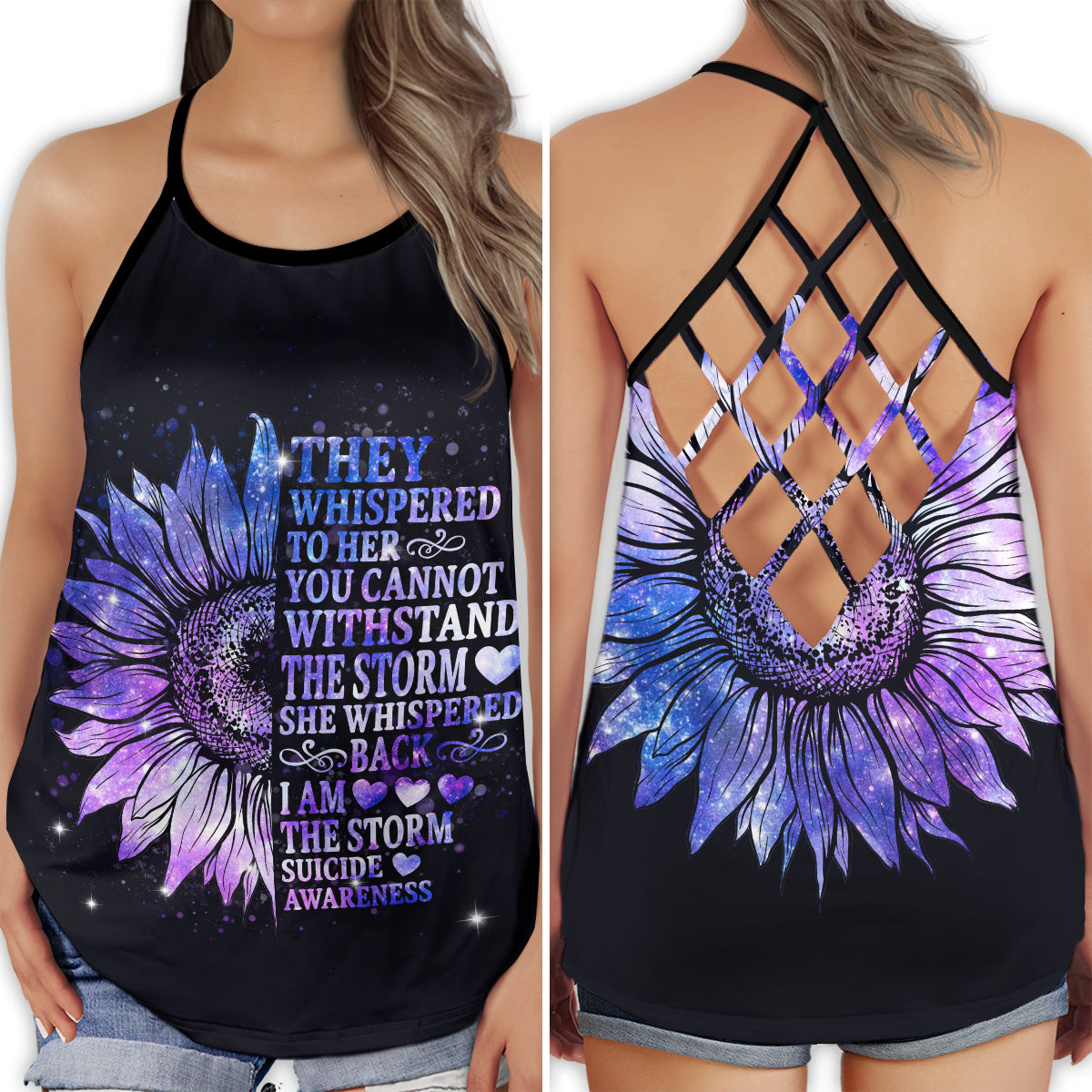 Wellness Support Hollow Tank Top For Positive Messages And Daily Comfort