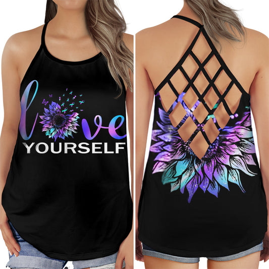 Wellness Support Hollow Tank Top For Charity Events And Casual Wear