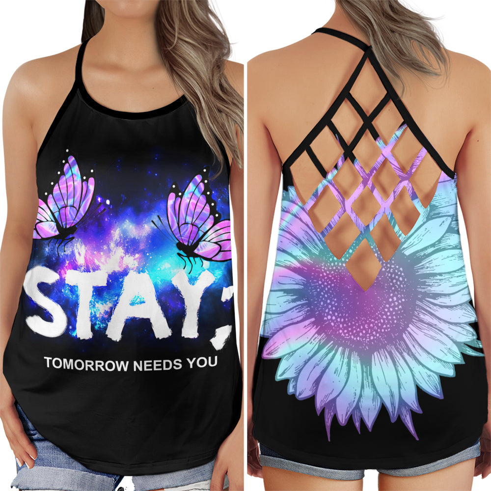 Wellness Support Hollow Tank Top For Awareness Activities And Summer Events