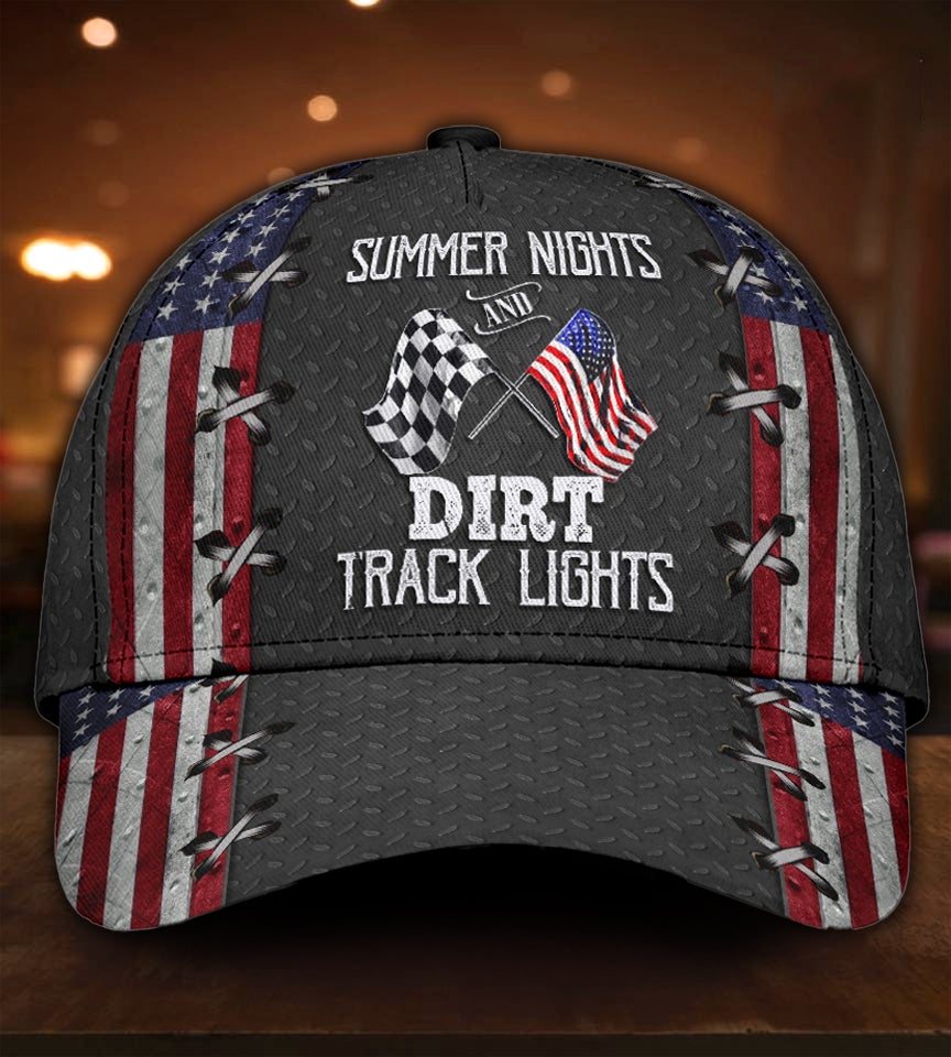 Dirt Track Racing Summer Nights American Classic Cap For Weekend Adventures Festivals And Gift Giving