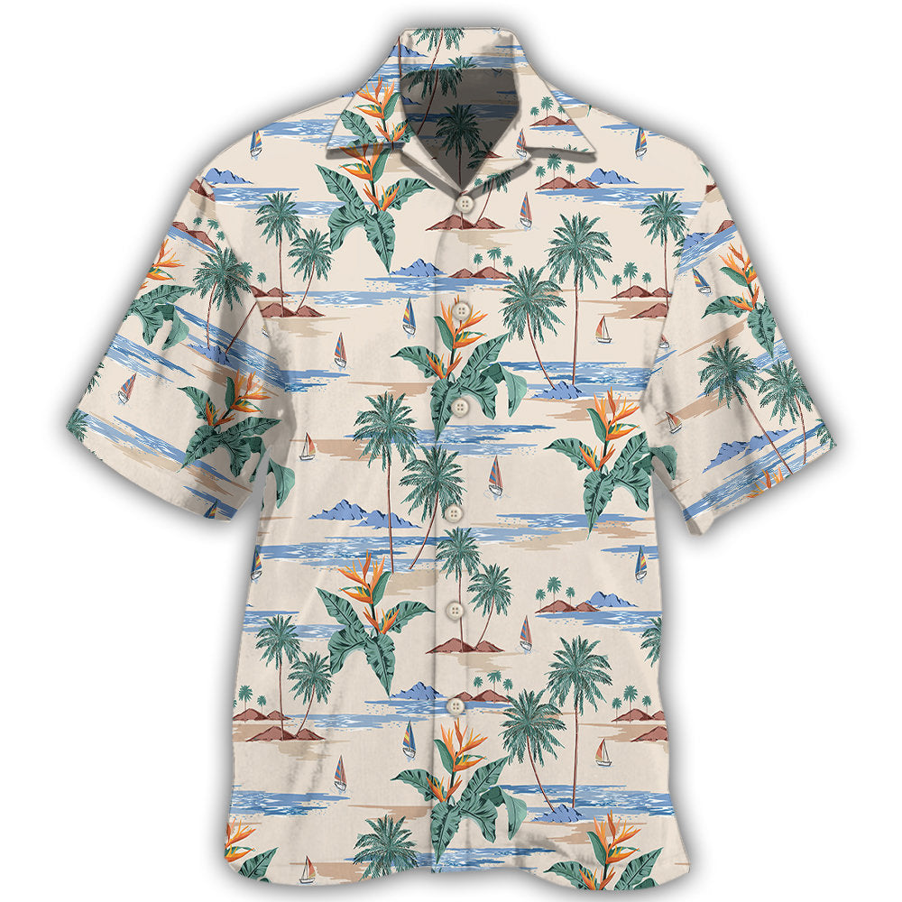 Tropical Island Summer Beach Aloha Hawaiian Shirt For Tropical Holidays, Outdoor Gatherings, And Everyday Comfort