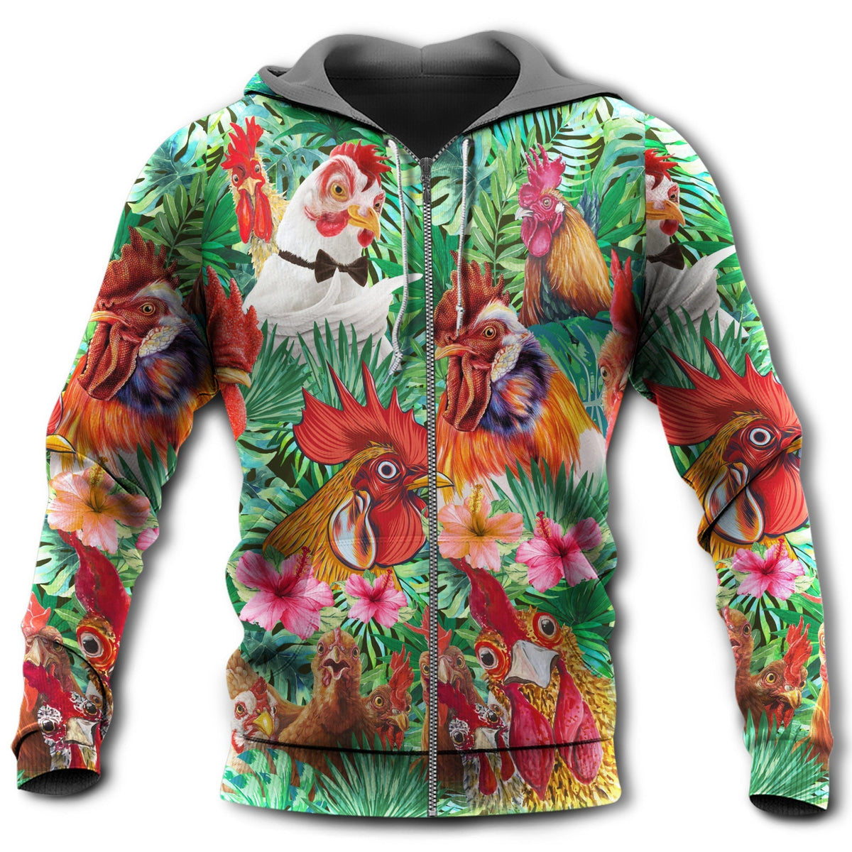 Summer Chicken Fun Hoodie For Farm Lovers Outdoor Trips And Comfortable Casual Style