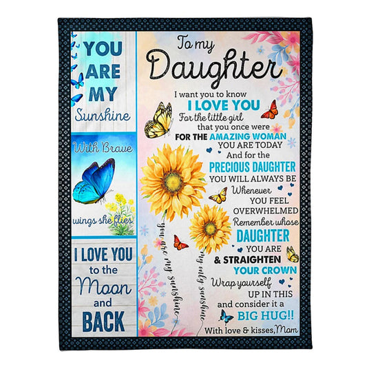 Sunflower I Want You To Know I Love You Mom To Daughter Flannel Blanket For Cozy Bedroom Sofa Decor
