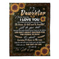Sunflower To My Daughter Life Is Filled With Hard Times Flannel Blanket For Cozy Bedroom Sofa Decor