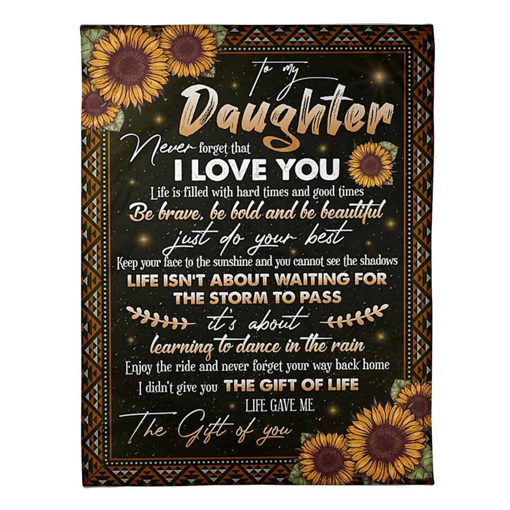 Sunflower To My Daughter Life Is Filled With Hard Times Flannel Blanket For Cozy Bedroom Sofa Decor