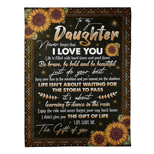 Sunflower To My Daughter Life Is Filled With Hard Times Flannel Blanket For Cozy Bedroom Sofa Decor
