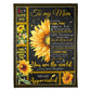 Sunflower To My Mom Flannel Blanket For Cozy Bedroom Sofa Decor