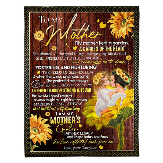 Sunflower To My Mother A Garden Of The Heart Flannel Blanket For Cozy Bedroom Sofa Decor
