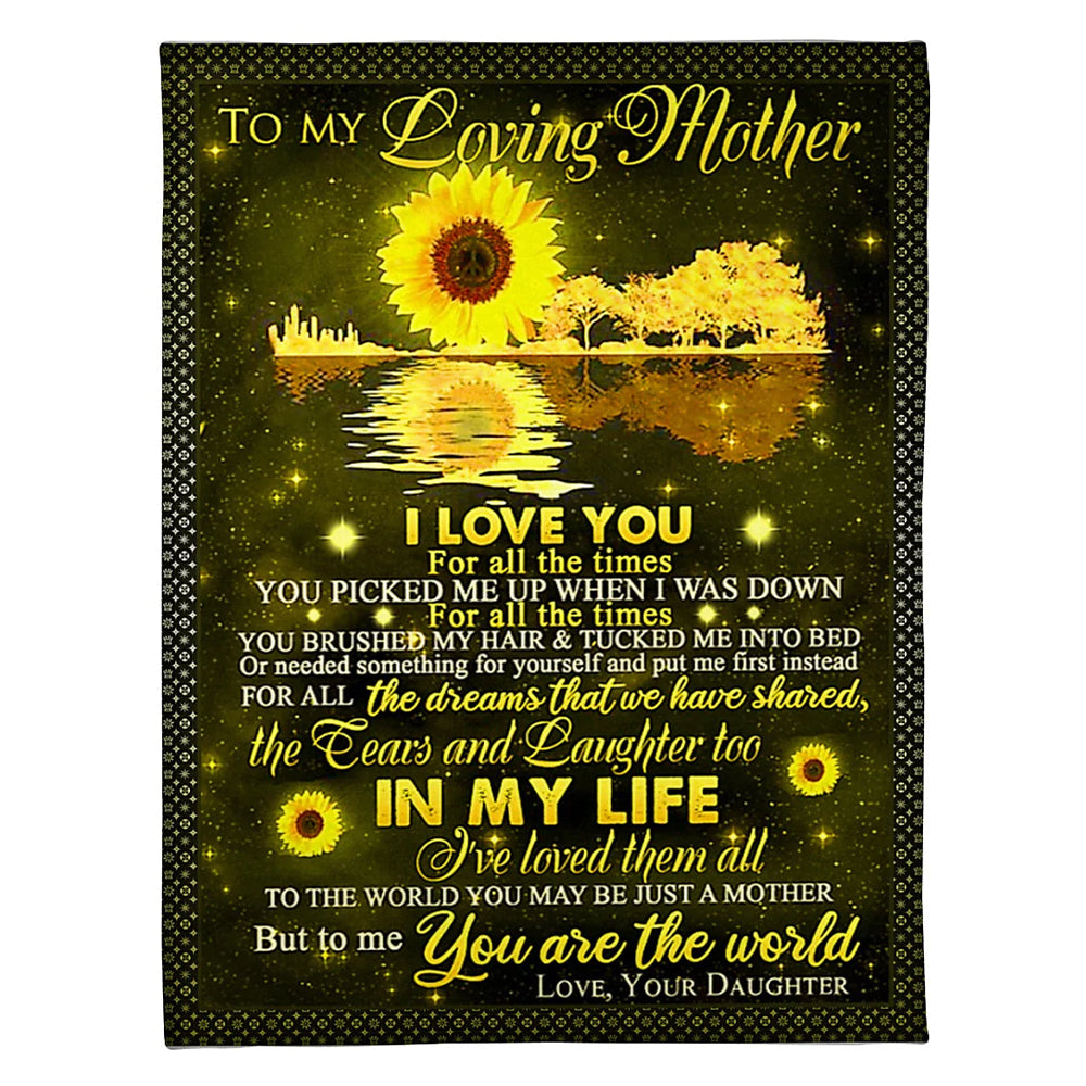 Sunflower To My Mother Flannel Blanket For Cozy Bedroom Sofa Decor