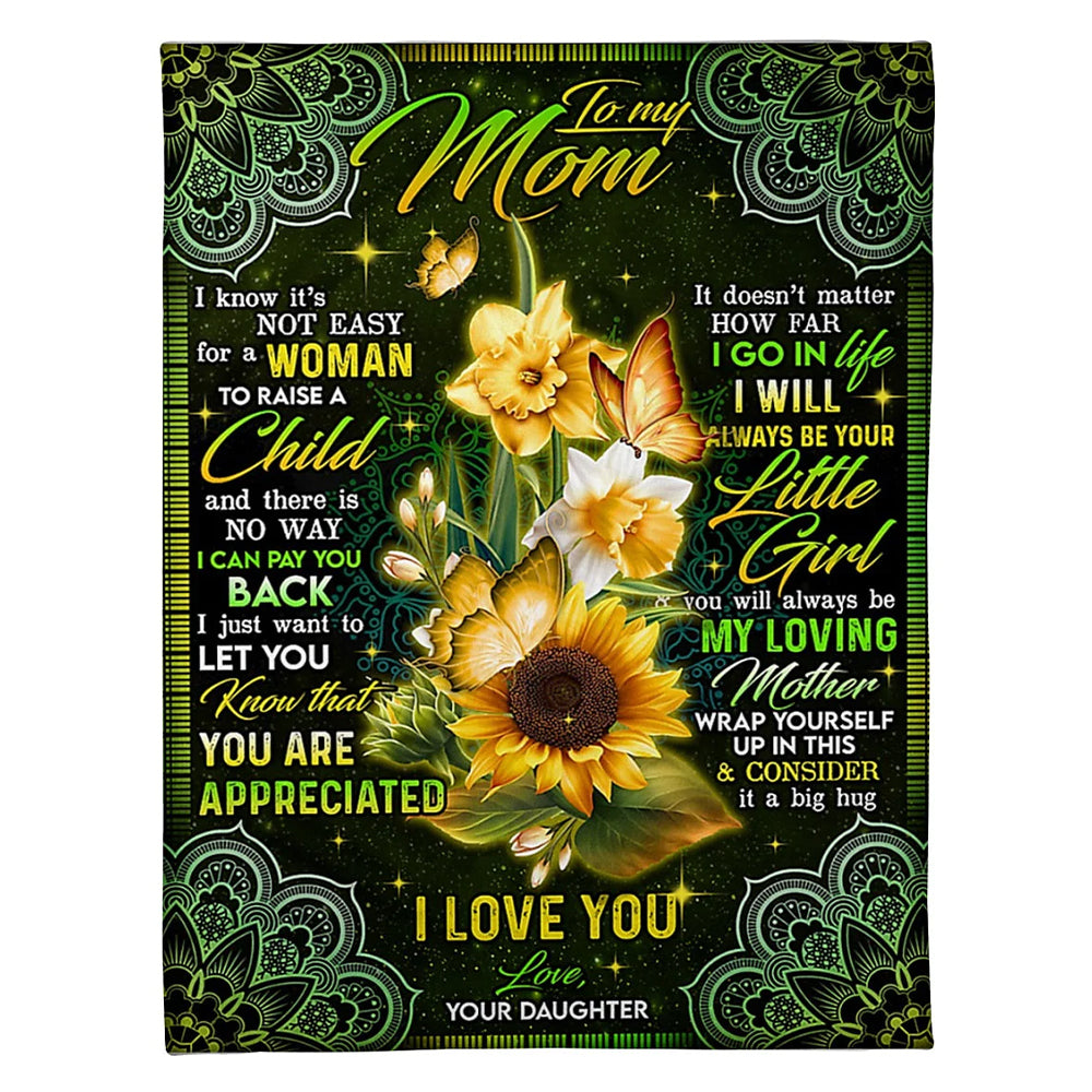 Sunflower Will Always Be The Greatest Mom Flannel Blanket For Cozy Bedroom Sofa Decor