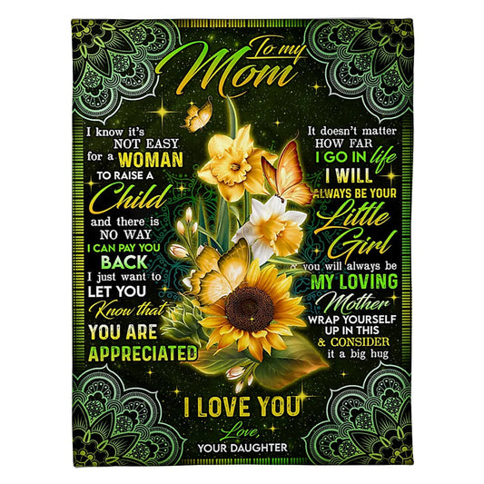 Sunflower Will Always Be The Greatest Mom Flannel Blanket For Cozy Bedroom Sofa Decor