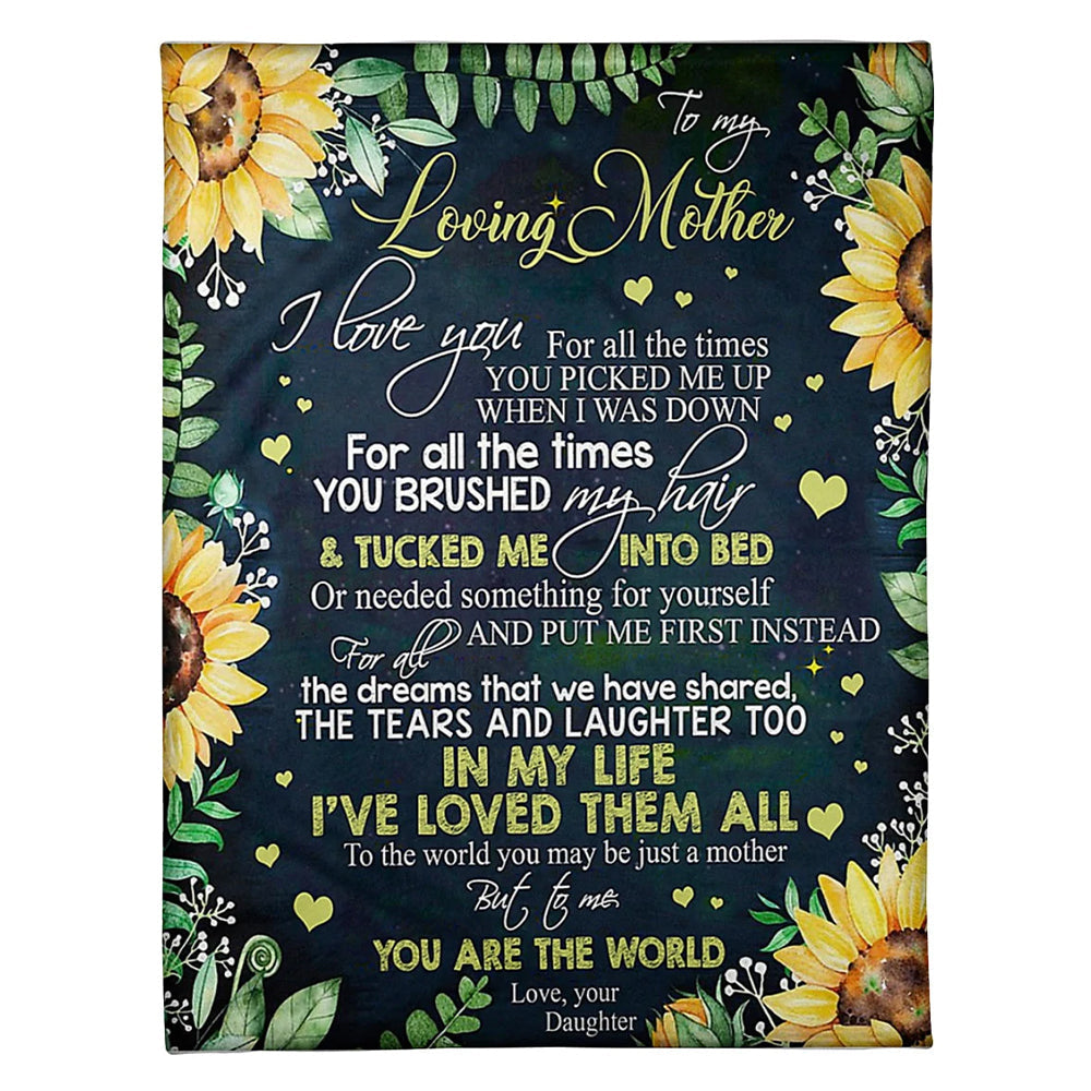 Sunflower You Mean The World To Me Flannel Blanket For Cozy Bedroom Sofa Decor