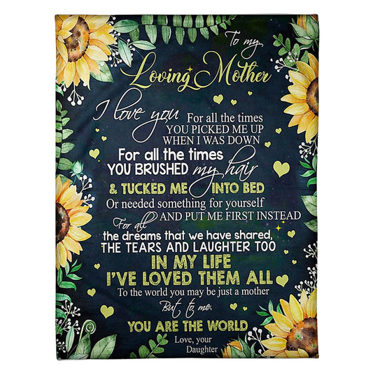 Sunflower You Mean The World To Me Flannel Blanket For Cozy Bedroom Sofa Decor