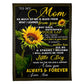 Sunflower You Mean The World To Me Little Boy Flannel Blanket For Cozy Bedroom Sofa Decor