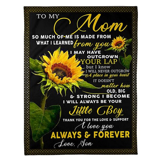 Sunflower You Mean The World To Me Little Boy Flannel Blanket For Cozy Bedroom Sofa Decor