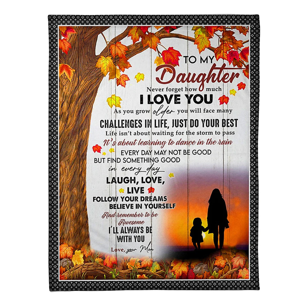 Sunset Follow Your Dreams Mom To Daughter Flannel Blanket For Cozy Bedroom Sofa Decor