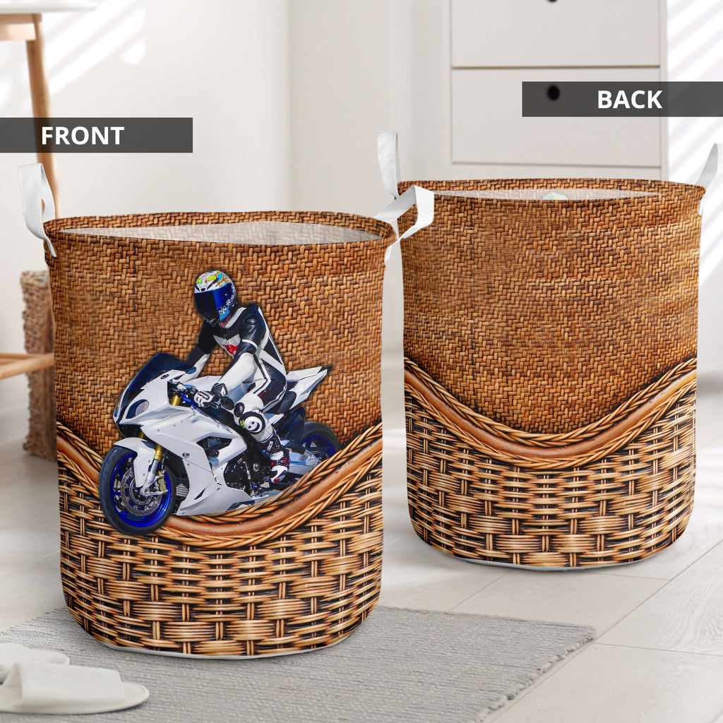 Super Bike Rattan Texture Laundry Basket For Room Home Organizer