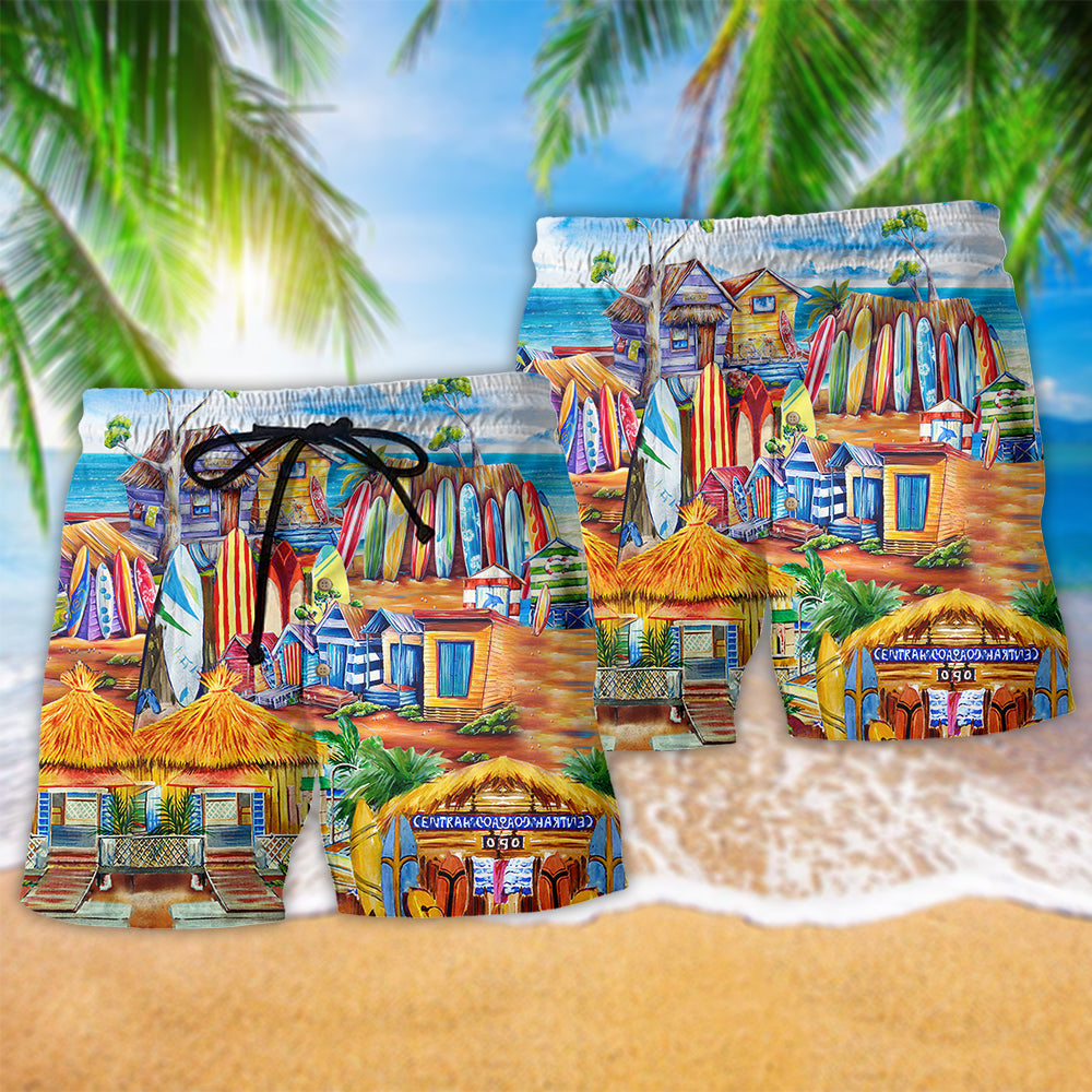 Surf Store Summer Beach Shorts Pattern Detail For Casual Outings And Warm Weather Wardrobe
