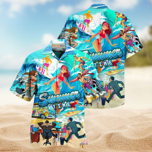 Summer Surf Hawaiian Shirt For Sports Fans, Summer Outings, And Relaxed Vacation Wear