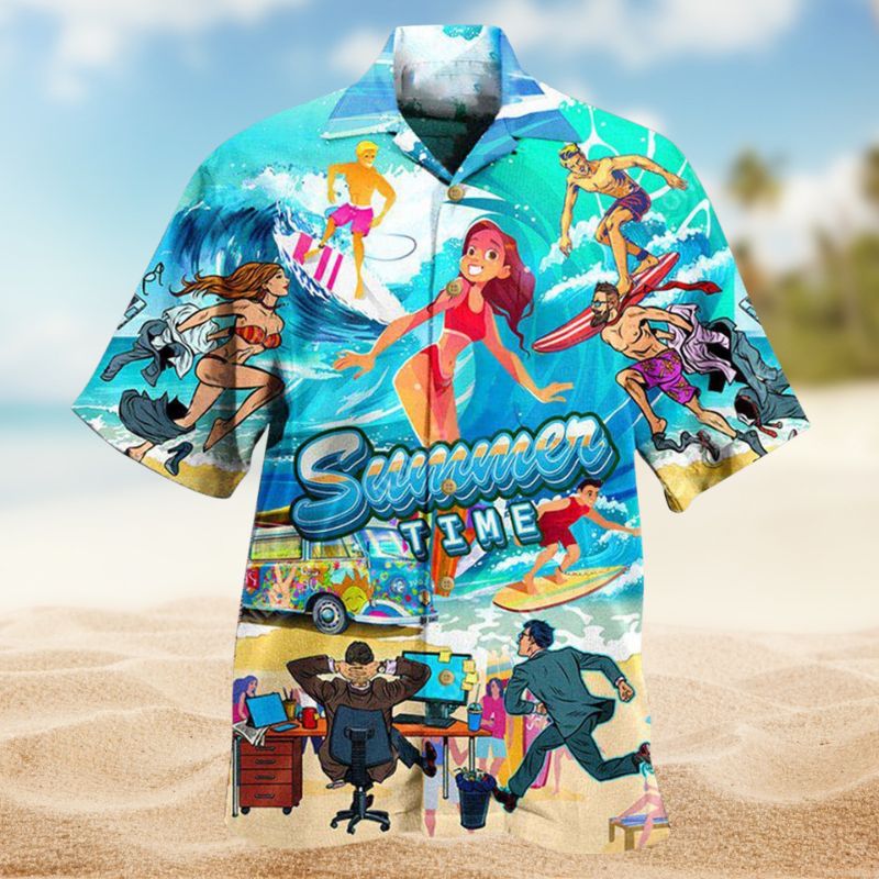 Summer Surf Hawaiian Shirt For Sports Fans, Summer Outings, And Relaxed Vacation Wear