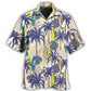 Tropical Surfing Beach Leaf Design Hawaiian Shirt For Island Vacations, Resort Wear, And Relaxed Seasonal Style